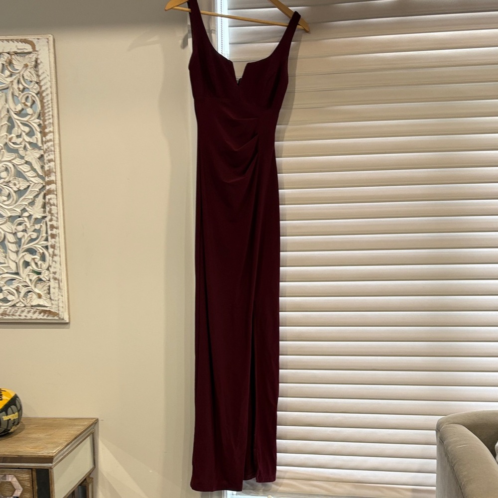 Vintage Le Chateau Burgundy Maxi Formal Dress